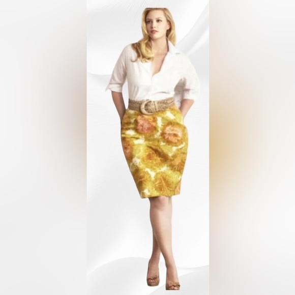 NWT Talbots Woman Floral Woven Textured Pencil Skirt - Picture 6 of 11
